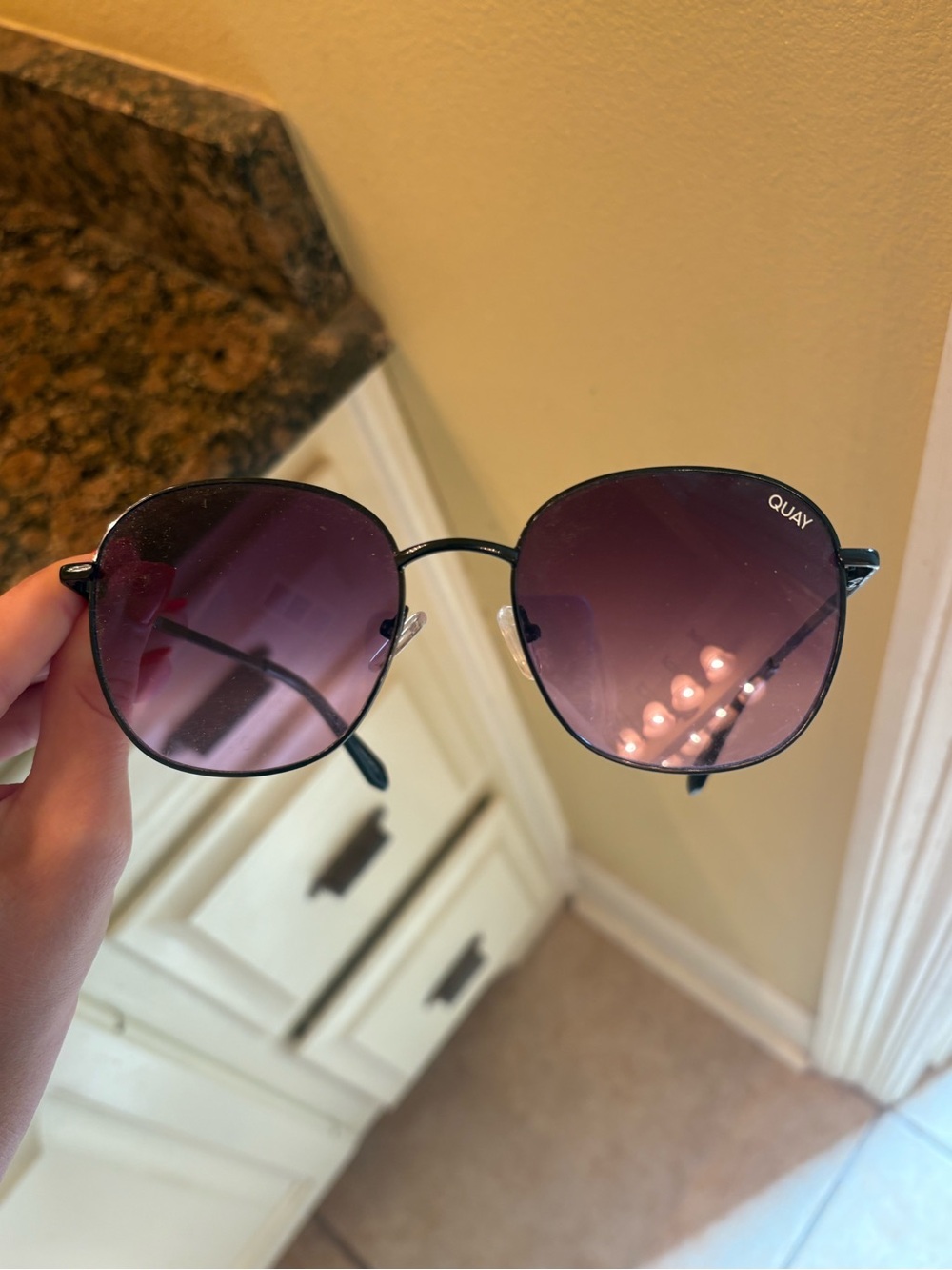 Quay Australia Black Frame with Purple Gradient Lenses Sunglasses